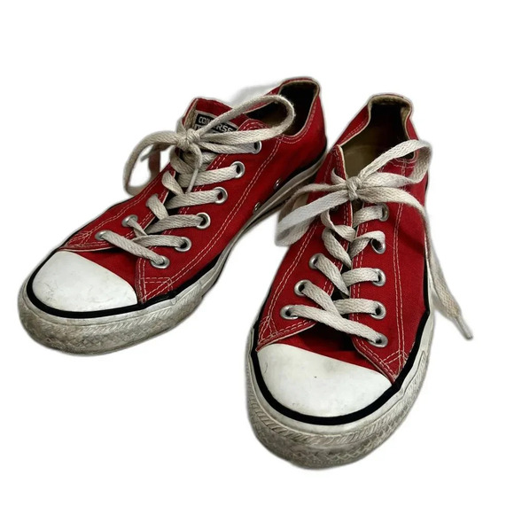 Converse All Star Chuck Taylor Red Low Top Lace Up Sneakers W8 M6 - Picture 2 of 7